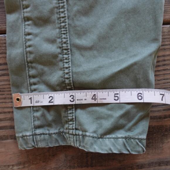 Pilcro Pants Womens 26 Olive Green Utility Ankle Crop High Rise Stretch Tapered - Picture 8 of 10